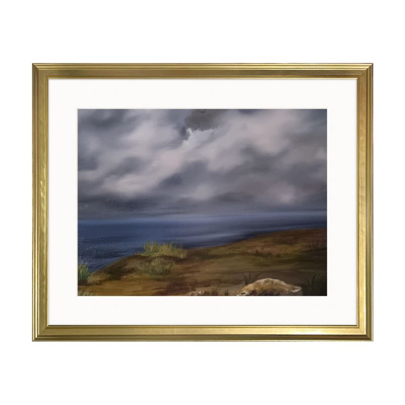 “Where the Tide Breathes” is a serene, atmospheric seascape capturing the soft rise and fall of the ocean. A calming artwork for peaceful, nature-inspired homes.