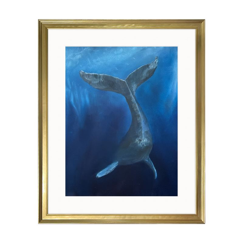 A soulful whale painting inspired by the quiet pull of home. “Drifting Between Worlds” brings depth, emotion, and oceanic calm to any space.