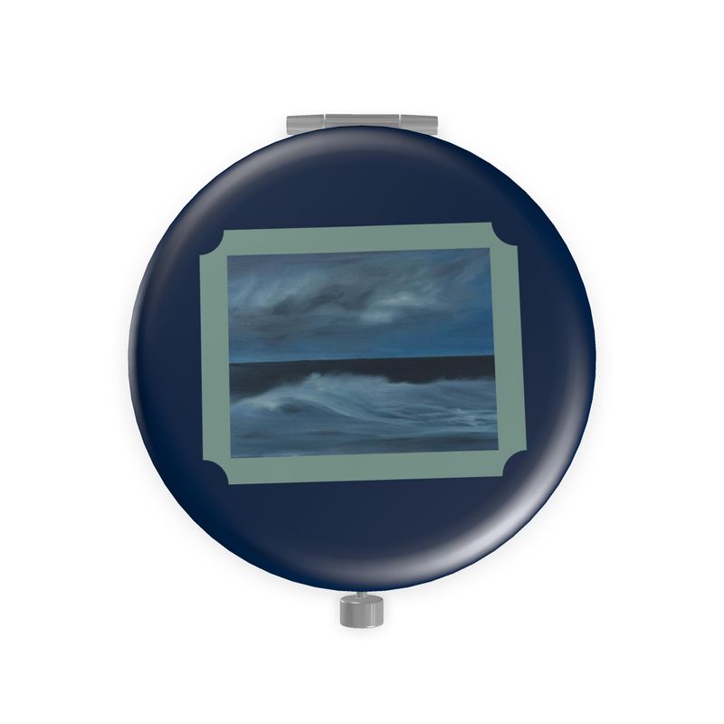 Metal Compact Mirror. ' Ocean Breeze'