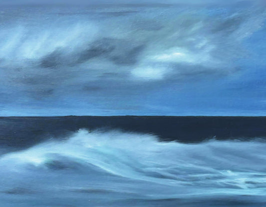 “Ocean Breeze” is a serene seascape that captures the quiet rhythm of the tide. A calming coastal artwork perfect for peaceful, nature-inspired homes.